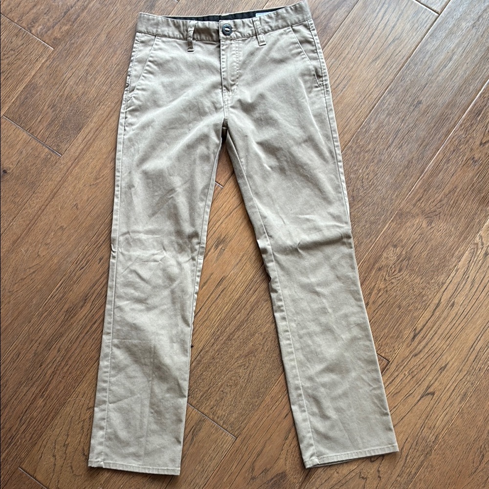 Volcom Tan Casual Bottoms Straight-Leg